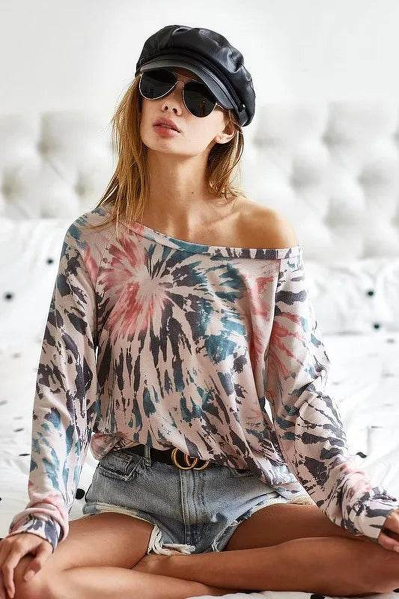 Bibi Tie Dye Terry Knit Terry Top