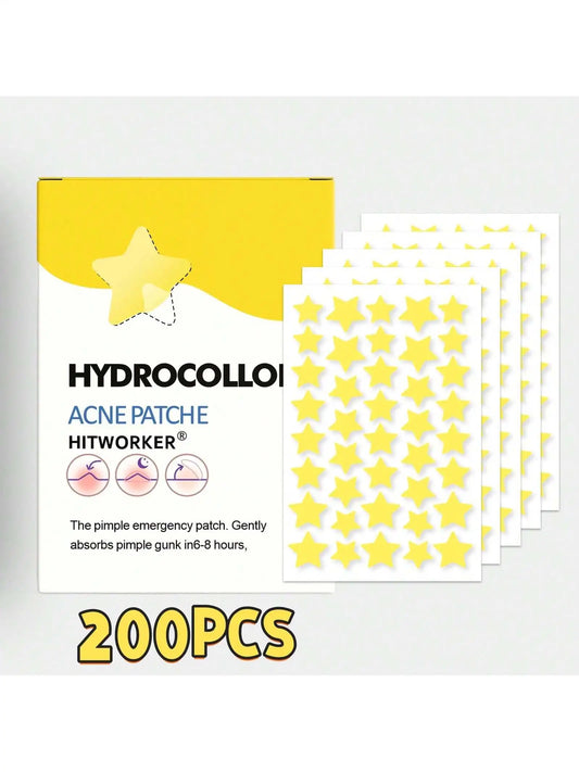 400/200 pieces/box yellow star shaped face acne patch, mild and non irritating hydrogel acne patch, necessary to cover acne