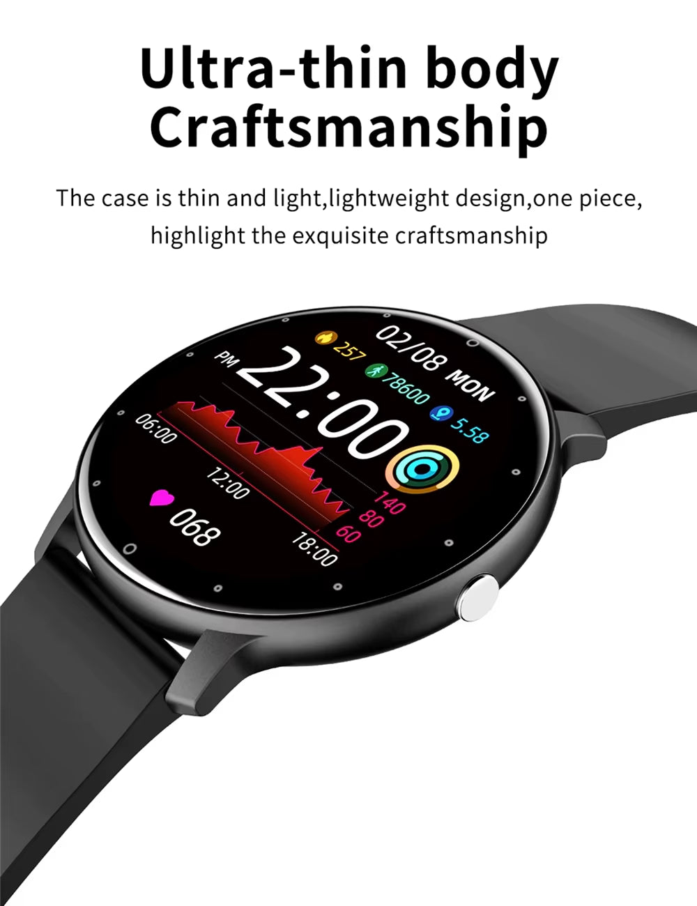 Smartwatch ZL02 Pro Reloj Inteligente Dafit 1.39 Inch round Screen IP67 Waterproof Sport Watches ZL02D Pro with Silicone Mesh
