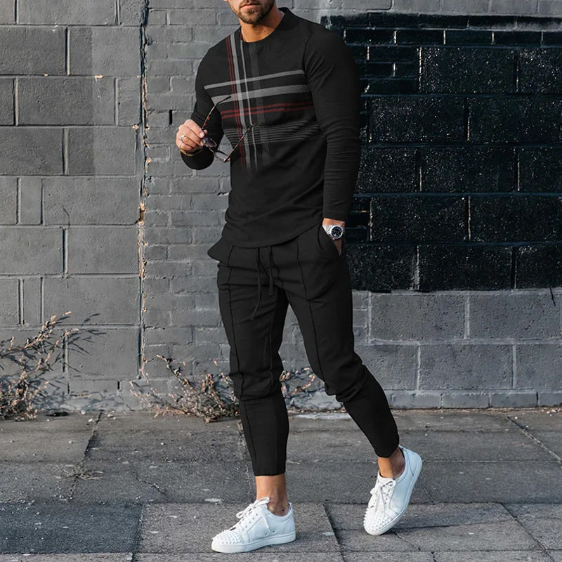 Men's Casual 3D Printed Sweater and Sweatpants Set