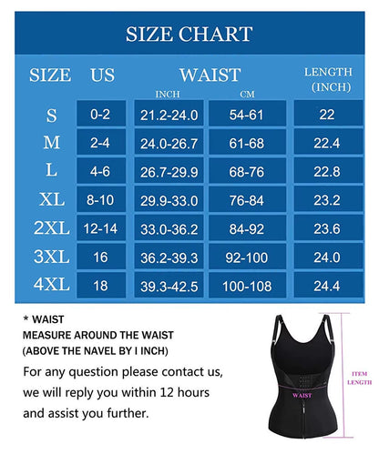 Women Zipper Hook Body Shaper Adjustable Shoulder Strap Waist Trainer Slimming Corset plus Size Waist Cincher Tummy Control Faja