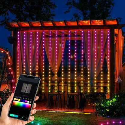 Smart Curtain Lights, Indoor & Outdoor RGB String Lights, Support DIY Pattern
