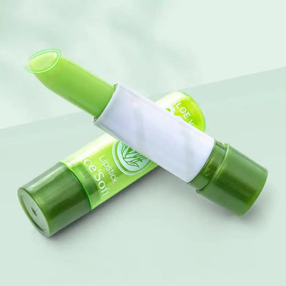 Aloevera Color Changing Lip Balm Moisturizing Lipstick Waterproof Long-lasting for Women Colorful Changeable Lip Care