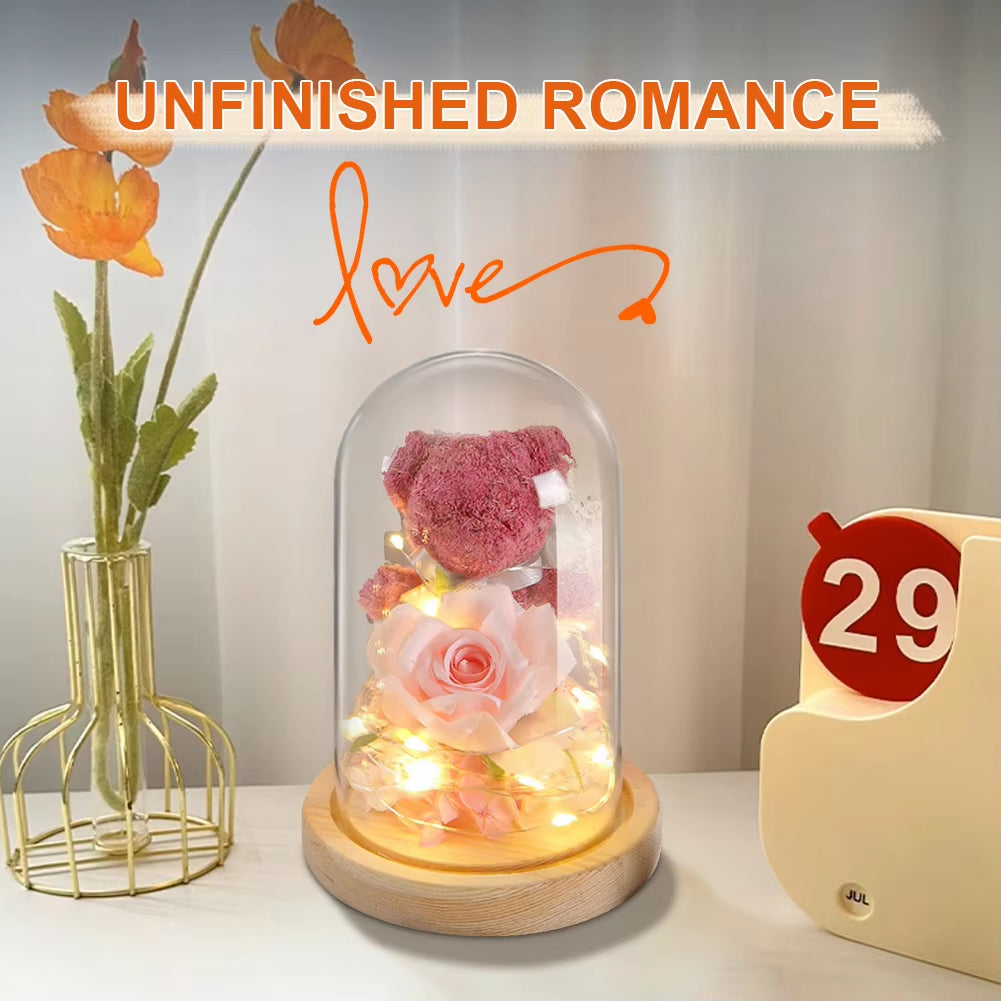 Artificial Flowers Rose Bear Girlfriend Anniversary Christmas Valentine'S Day Gift Birthday Present for Wedding Party for Lover