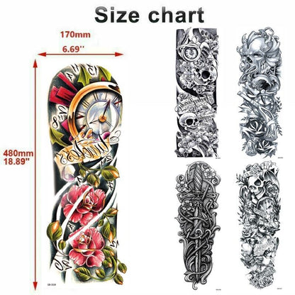 5Pcs Large Temporary Body Art Arm Tattoo Sticker Sleeve Man Women Waterproof USA