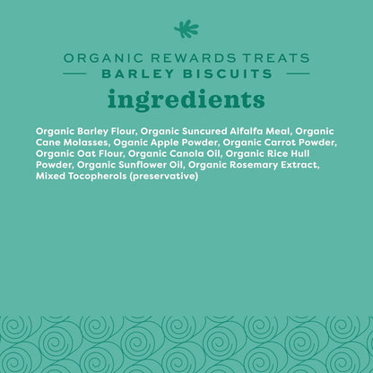 Organic Barley Biscuit Treats for Guinea Pigs and Rabbits - Carrot and Apple Flavor, 2.65 Oz Bag