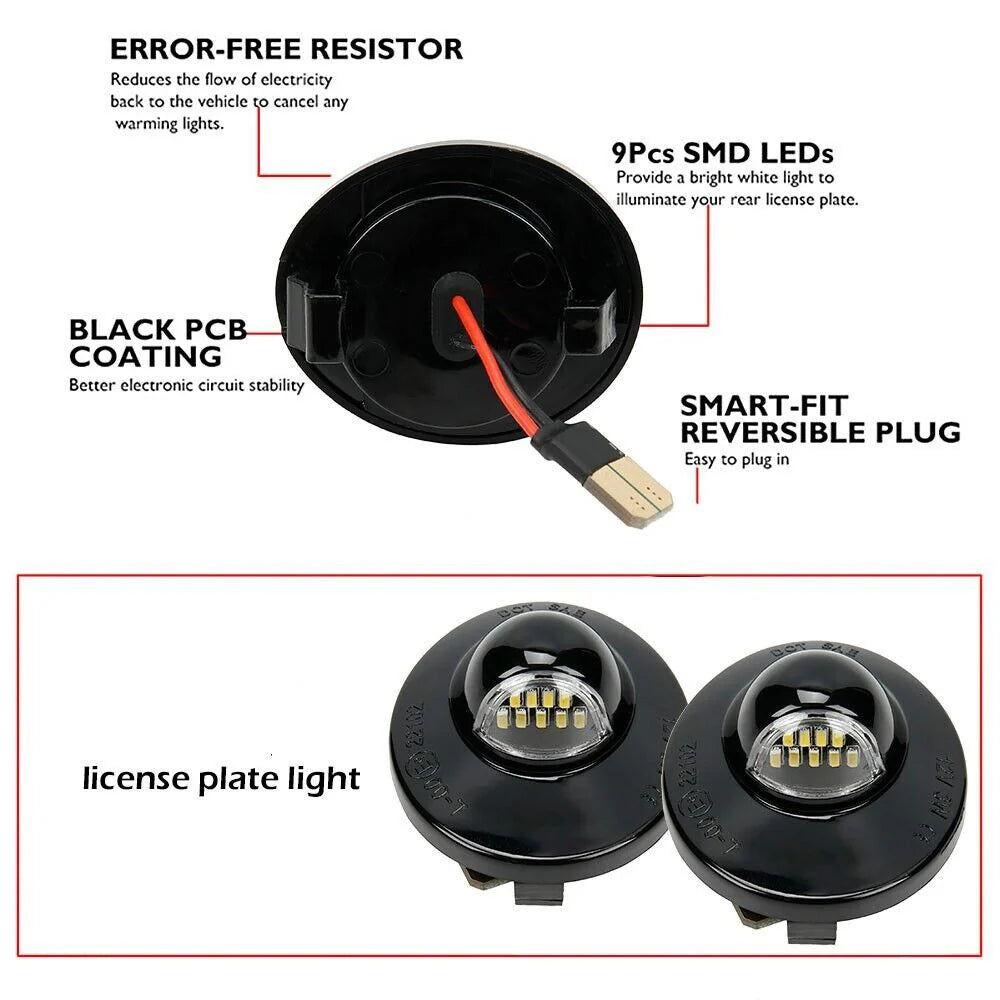 2X LED License Plate Light Rear Bumper Tag Assembly Lamp for Ford F150 F250 F350