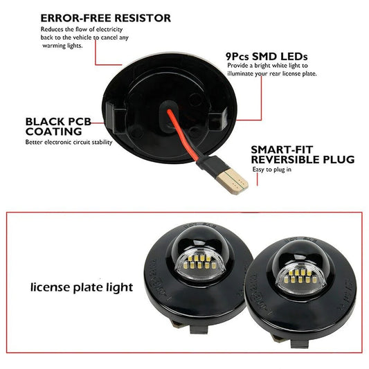 2X LED License Plate Light Rear Bumper Tag Assembly Lamp for Ford F150 F250 F350