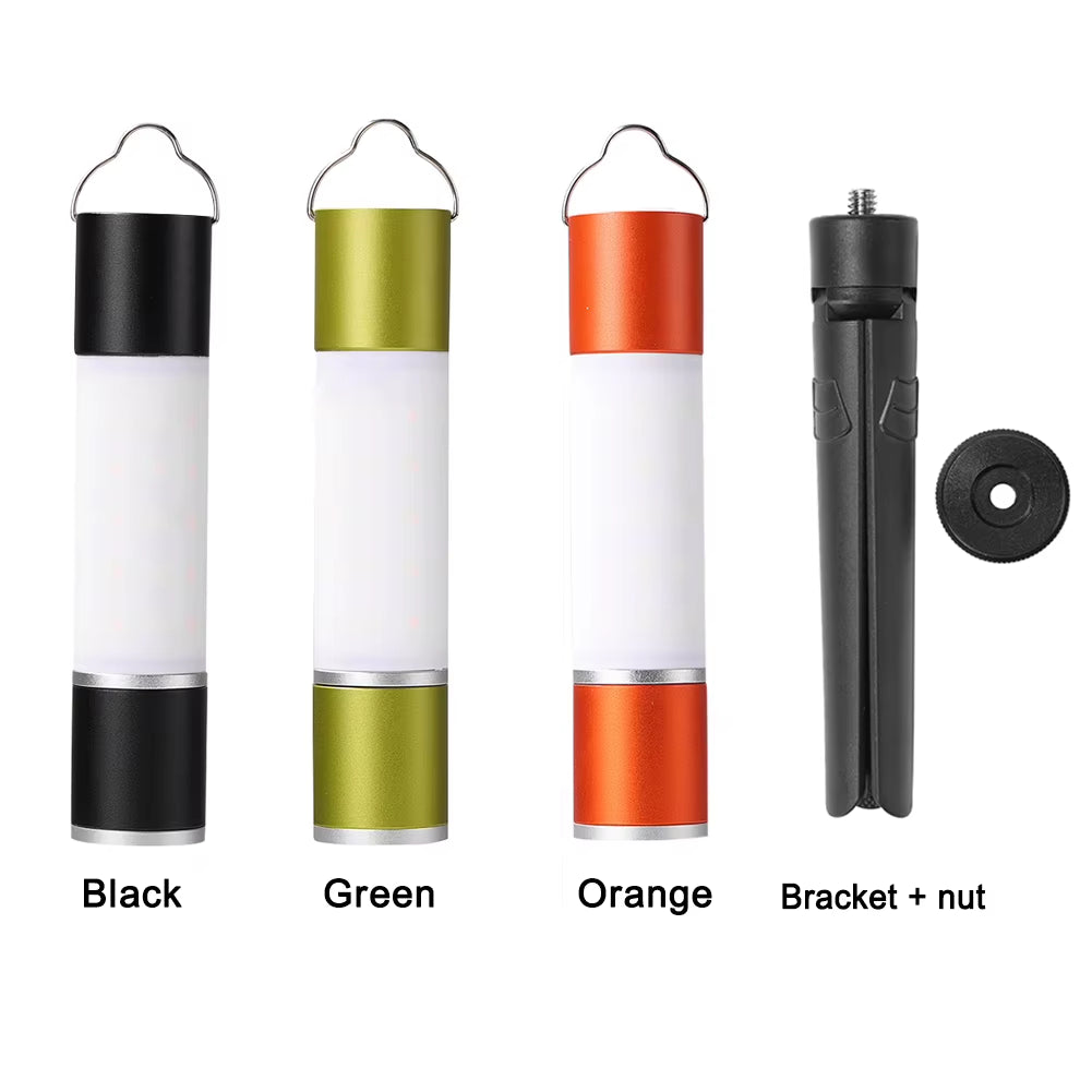 Outdoor Camping LED Telescopic Flashlight with Tripod Nuts Multifunctional Rechargeable Retractable Torch Light Table Lamp