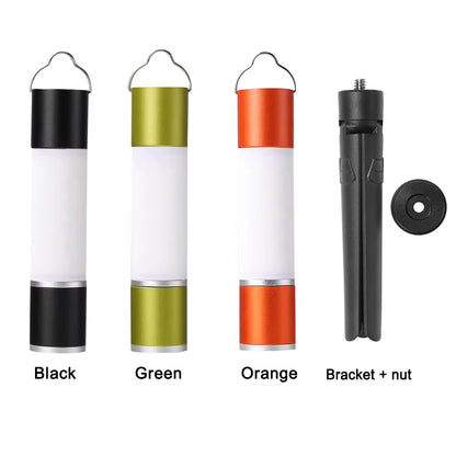 Outdoor Camping LED Telescopic Flashlight with Tripod Nuts Multifunctional Rechargeable Retractable Torch Light Table Lamp