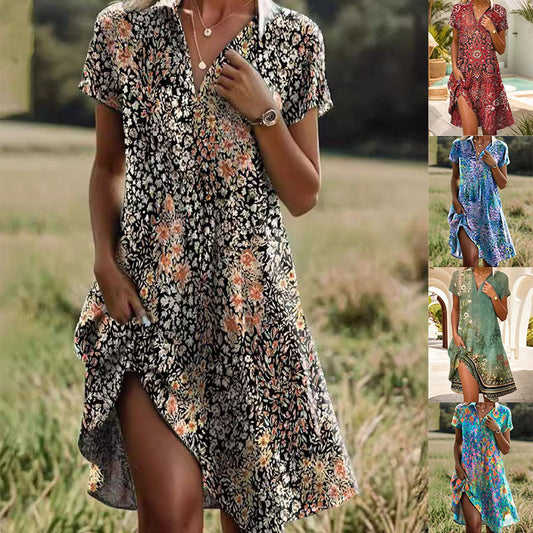 Bohemian print dress for women