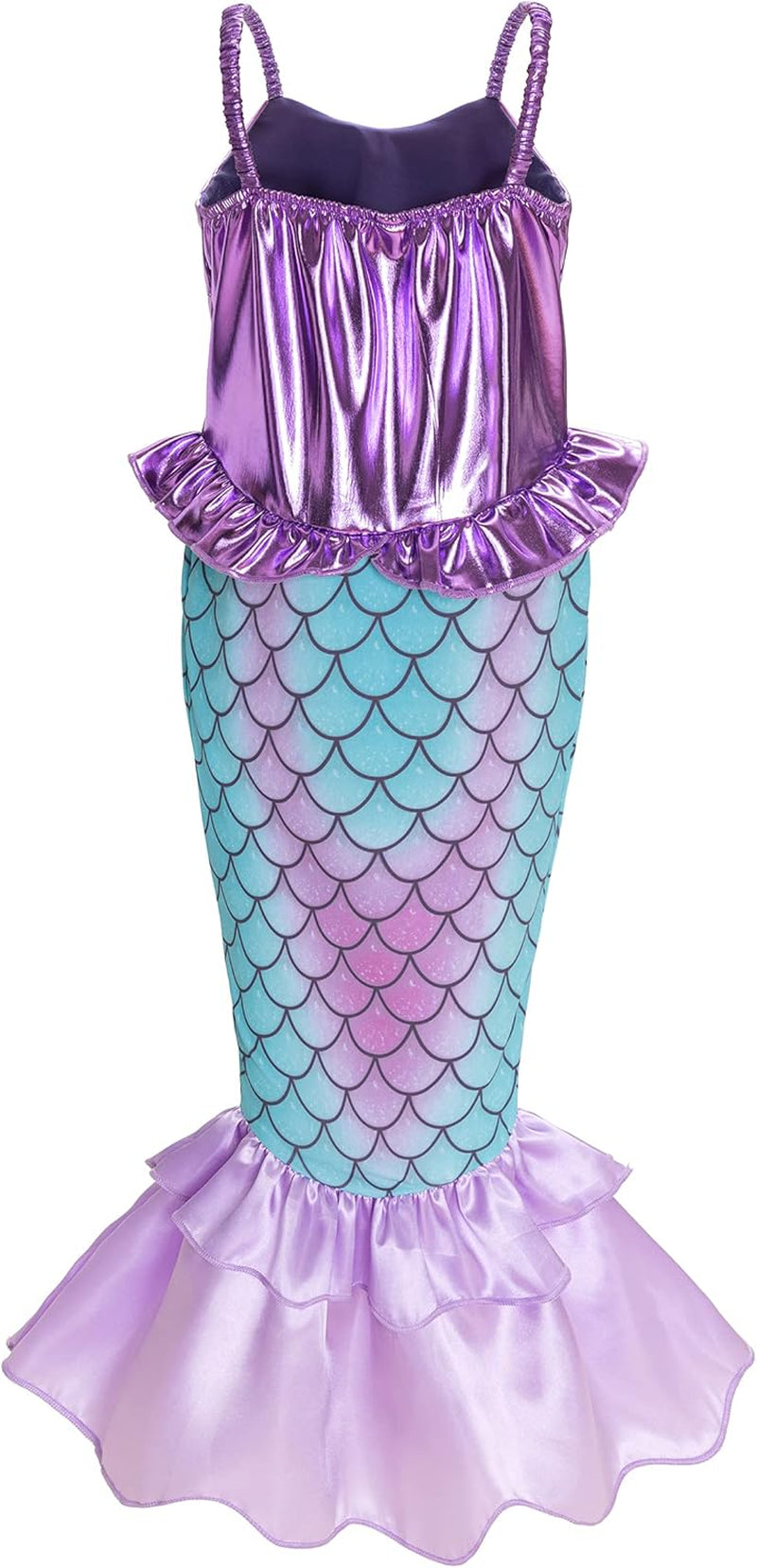 Girls Mermaid Costume Princess Dress up with Accessories Purple, 6 Years