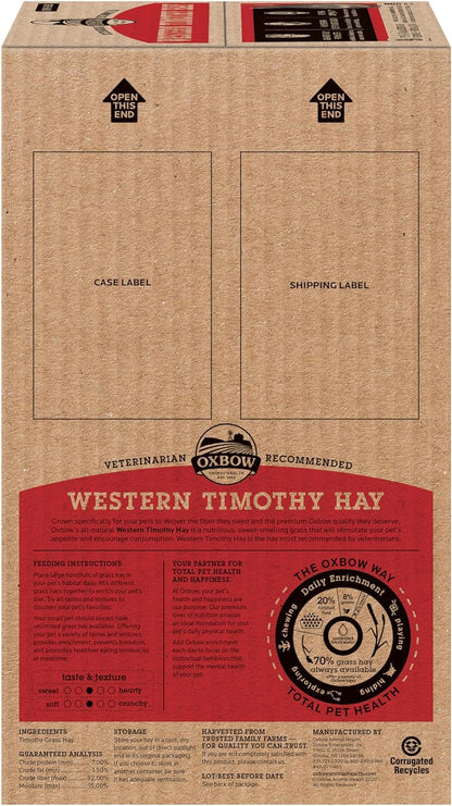 Western Timothy Hay for Small Pets - All-Natural Grass for Guinea Pigs, Bunnies, Chinchillas, and Hamsters - 9 lb Box