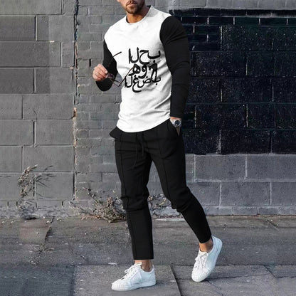 Men's Casual 3D Printed Sweater and Sweatpants Set