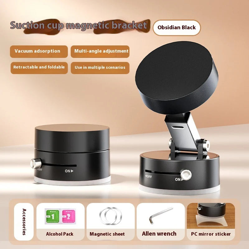 Foldable Magnetic Vacuum Car Phone Holder Foldable Suction Cup with Suction Cup Hands-Free Navigation for Smart Phone