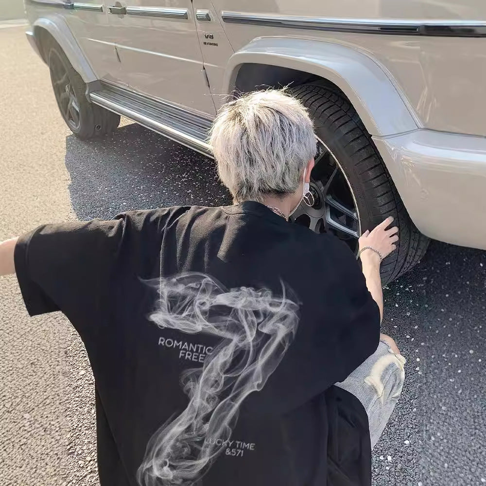 Thin printed short-sleeved T-shirt for men