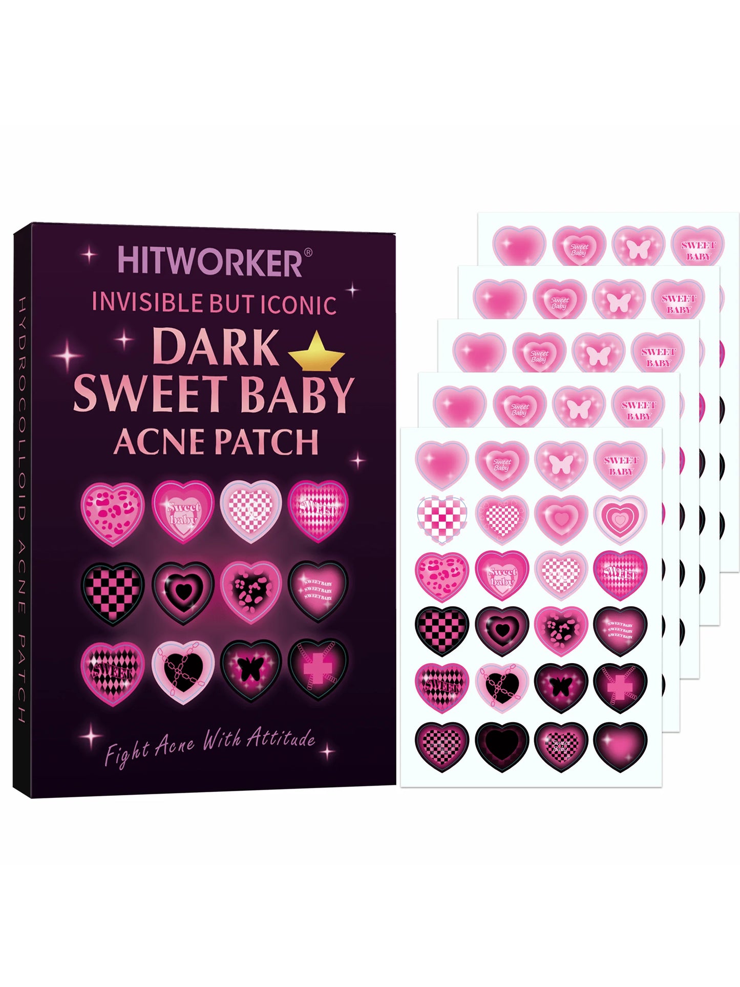 48/120 water-based acne patches, effectively covering acne and blemishes, suitable for music festival party performances