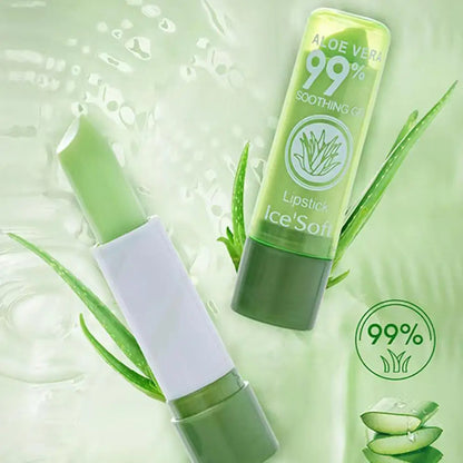 Aloevera Color Changing Lip Balm Moisturizing Lipstick Waterproof Long-lasting for Women Colorful Changeable Lip Care