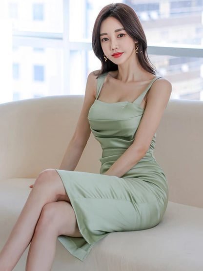 Fashion Elegant Midi Dresses Women Sexy Celebrity Strap Backless Bodycon Robe Evening Party Club Mujer Vestidos Fiesta Clothes
