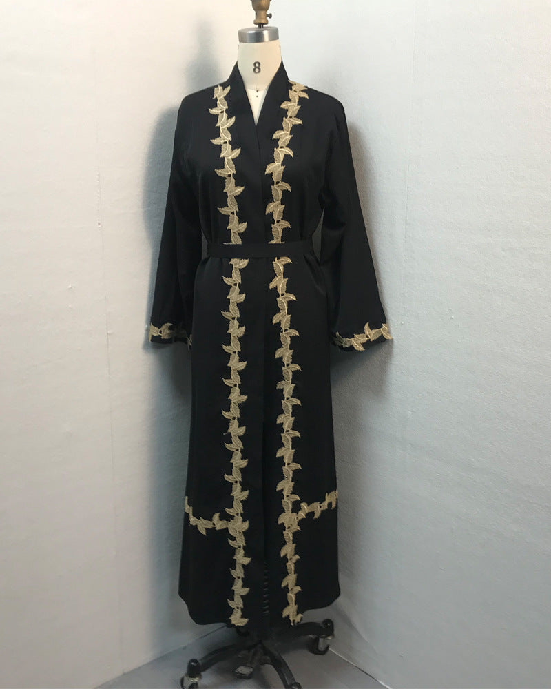 Elegant Embroidered Cardigan Robe for Women