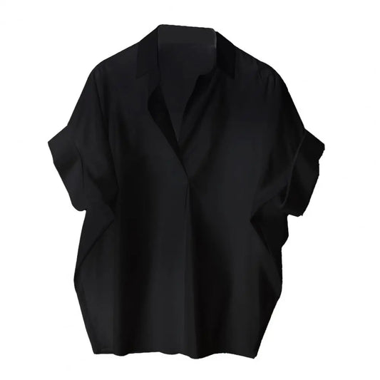 2025 Summer Shirts Women Shirt Fashion Loose Solid Tops Short Sleeved Blouse Casual Solid Buttons Down Blusas
