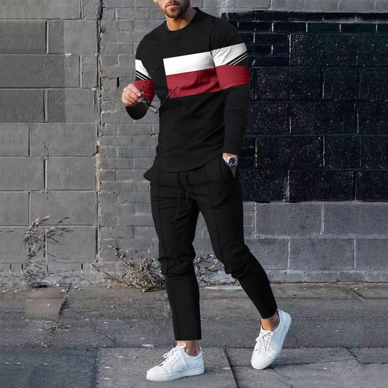 Men's Casual 3D Printed Sweater and Sweatpants Set