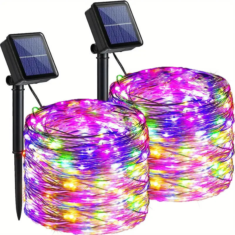 Fairy Lights Solar Garden Lights String Lights with 8 Modes Waterproof Wire Lights for Patio Yard Trees Christmas Party