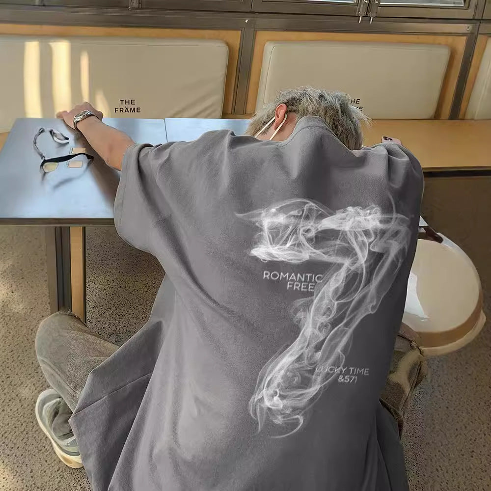 Thin printed short-sleeved T-shirt for men