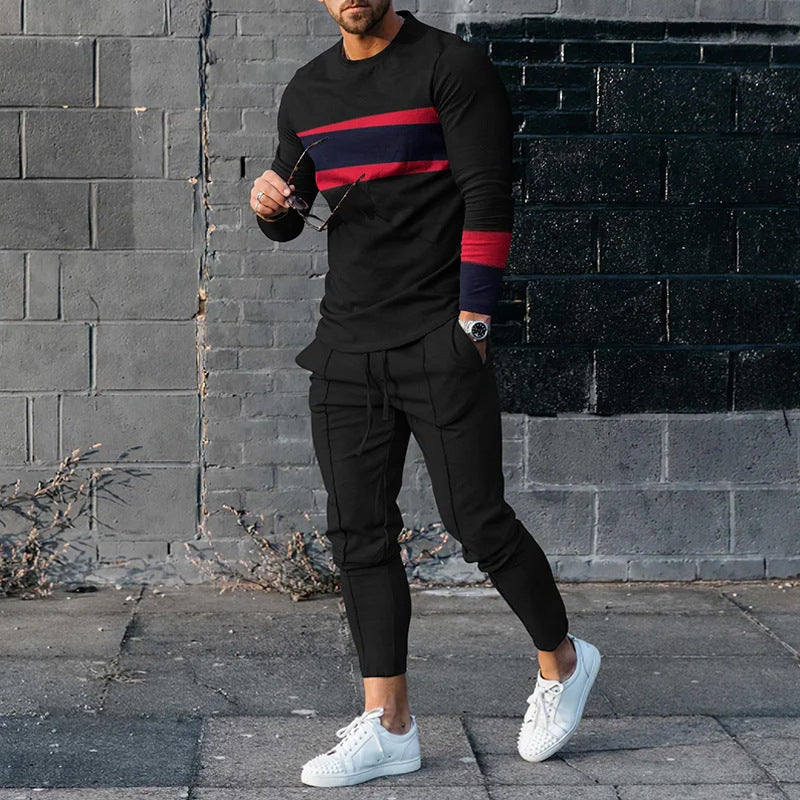 Men's Casual 3D Printed Sweater and Sweatpants Set