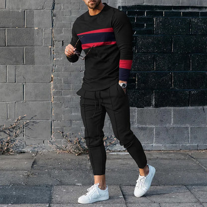 Men's Casual 3D Printed Sweater and Sweatpants Set