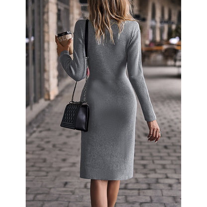 Elegant Slim Fit Sweater Dress for Women