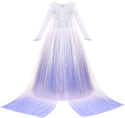 Girl Princess Costume Snow Party Dress Halloween Cosplay Dress Up