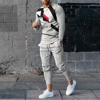Men's Casual 3D Printed Sweater and Sweatpants Set
