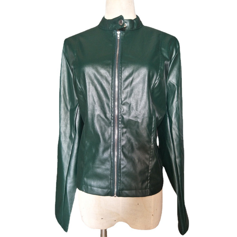 Fashionable leather jackets for women in autumn and winter