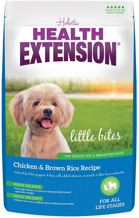 Little Bites Dry Dog Food for Small Breeds, Chicken & Brown Rice Recipe with Probiotics and Superfoods for Digestive and Coat Health, 4 lb Bag