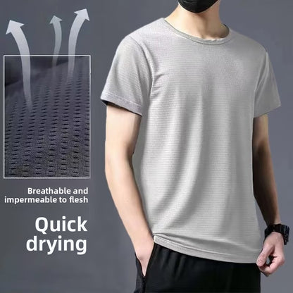 Ice Silk Short-Sleeved T-Shirt for Men