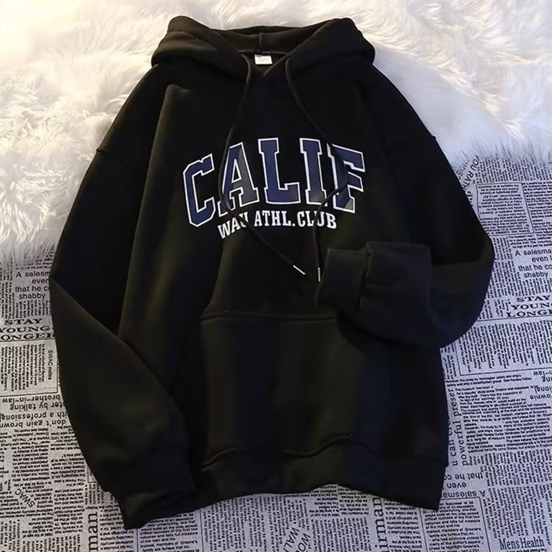 A man in a thickened and fleece hoodie