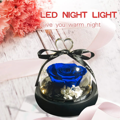 Artificial Preserved Blue Rose Valentine'S Day Bouquet