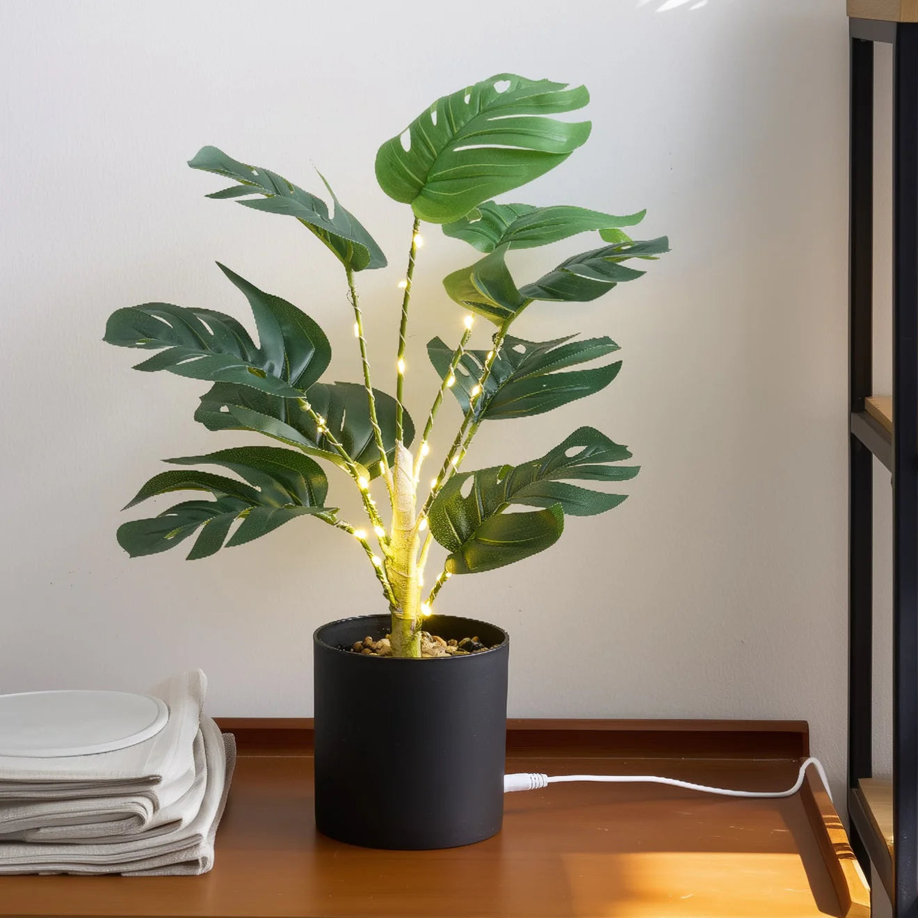 Simulation Monstera with Fairy Light