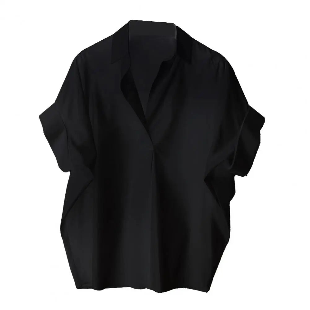 2025 Summer Shirts Women Shirt Fashion Loose Solid Tops Short Sleeved Blouse Casual Solid Buttons Down Blusas