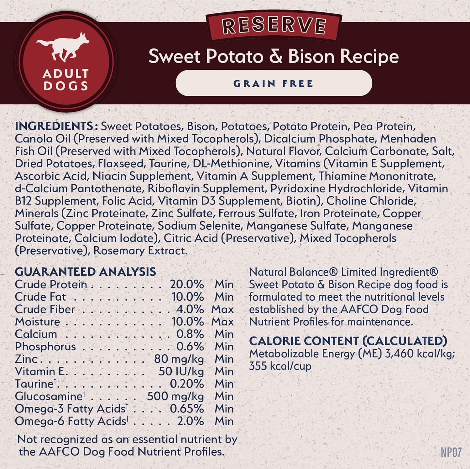 Limited Ingredient Grain-Free Dry Dog Food for Adults, Sweet Potato & Bision Recipe, 4 lb