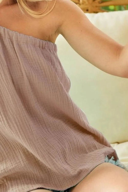 Bibi Washed Cotton Gauze Woven Tie Ribbon Detailed