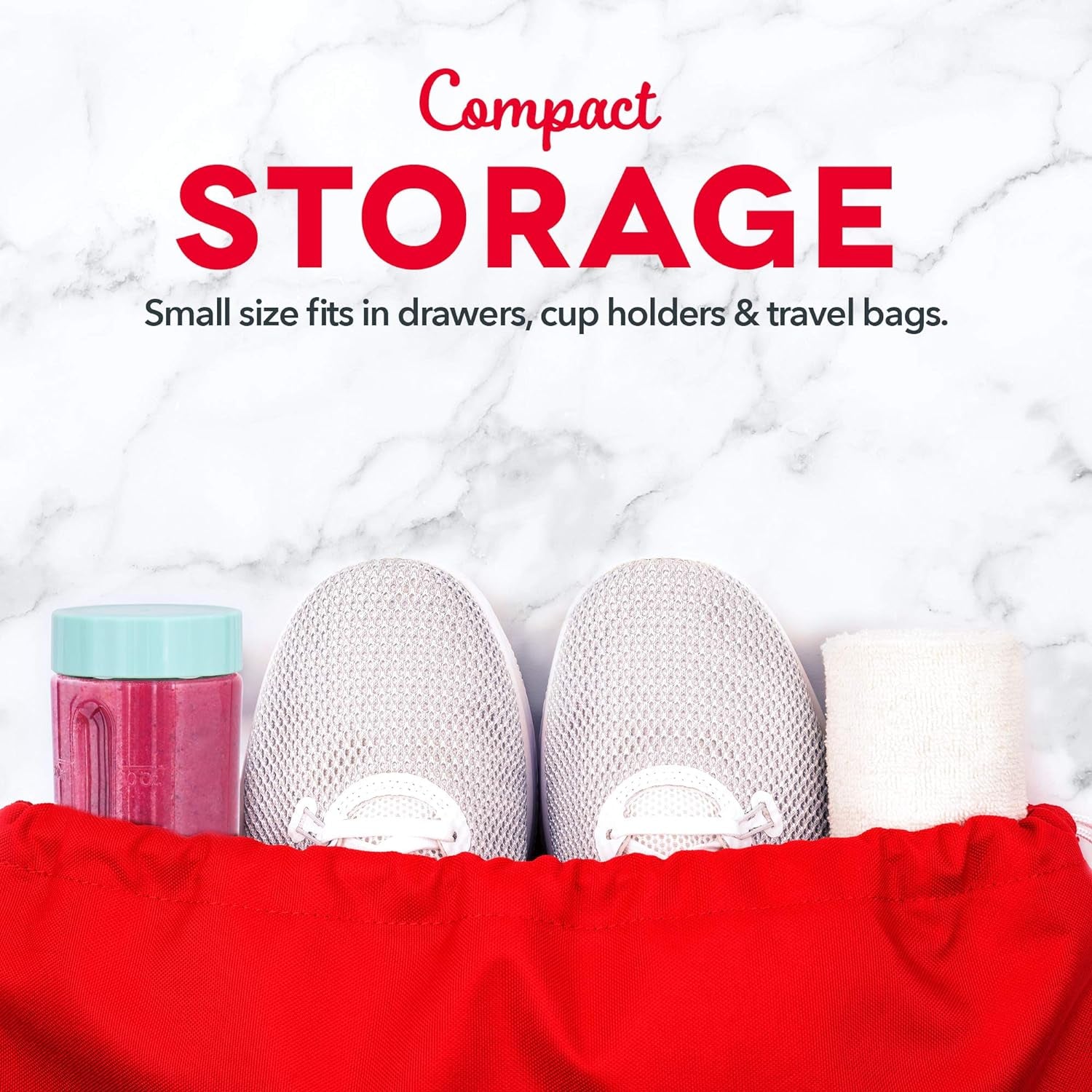 Mighty Mini 10 Oz Compact Personal Bottle Blender with Travel Lid, Aqua