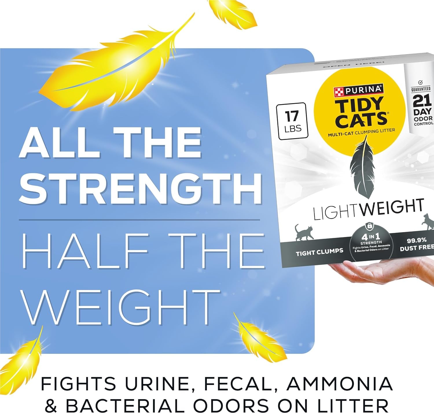 Purina Lightweight 4-in-1 Strength Multi-Cat Clumping Cat Litter with Odor Control, 99.9% Dust Free, 17 lb Box