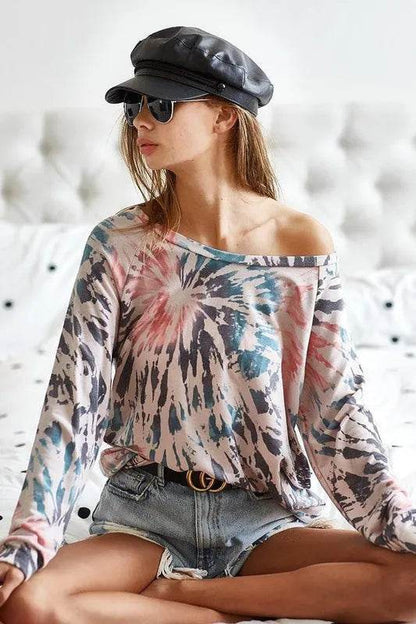 Bibi Tie Dye Terry Knit Terry Top