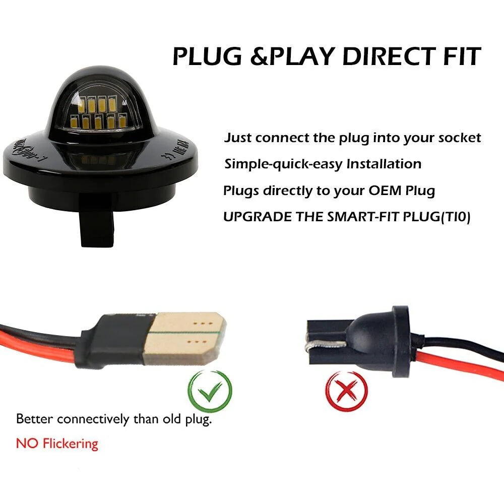 2X LED License Plate Light Rear Bumper Tag Assembly Lamp for Ford F150 F250 F350