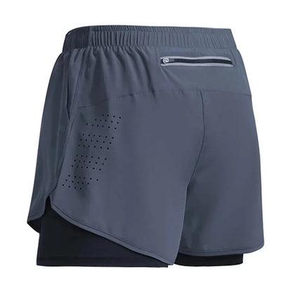 Men's Running Shorts Quick-drying Fitness ventilate Double Layer Shorts Men New Sport Workout Training Bodybuilding Short Pants