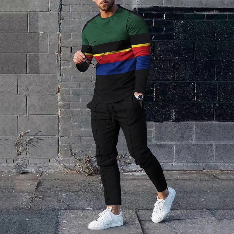 Men's Casual 3D Printed Sweater and Sweatpants Set