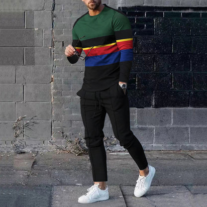 Men's Casual 3D Printed Sweater and Sweatpants Set