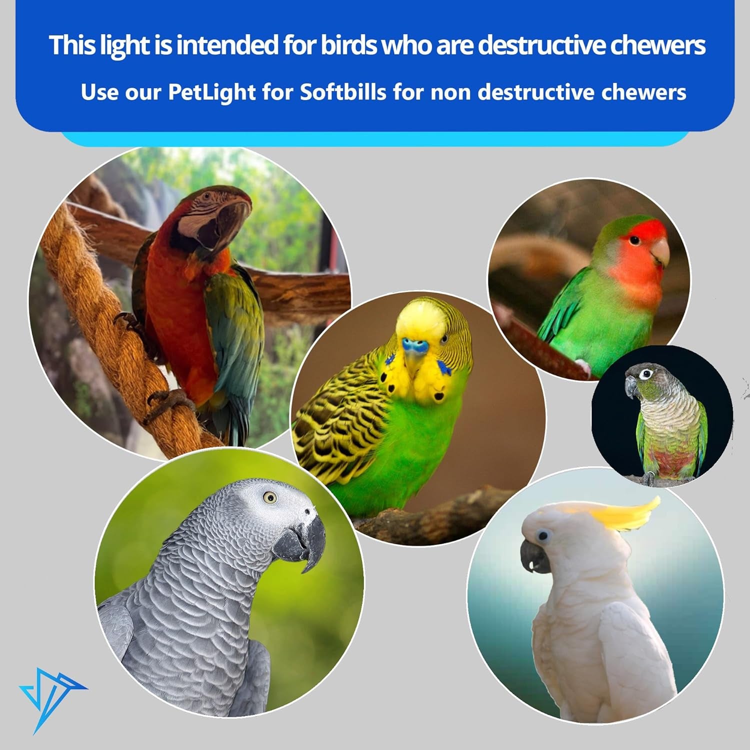 Happybird Full Spectrum LED Lighting for Bird Cages with Chew Guard - Safe and Easy to Install 18" Light for Hookbill Birds